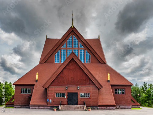 Kiruna Historical Church in Lapland, Sweden