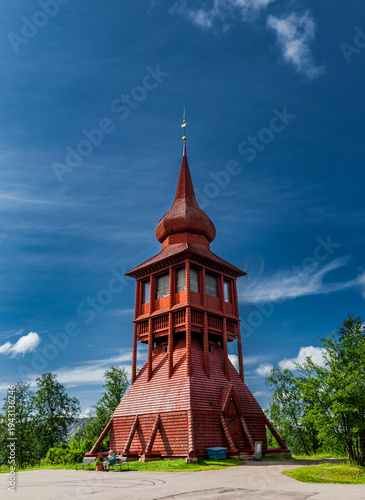 Kiruna, Norbottens Län, Sweden, - July 27, 2023 - Historical Church