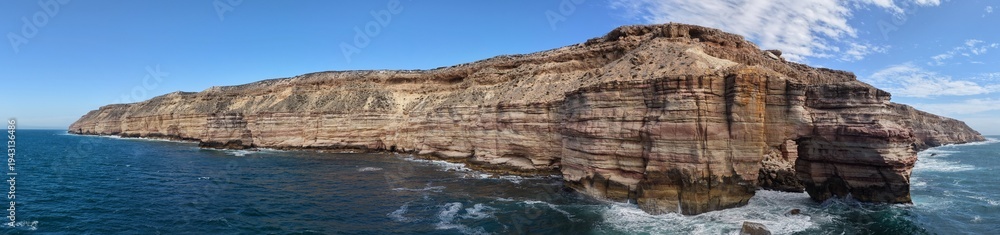 custom made wallpaper toronto digitalAerial shot of Island Rock sculpted by fracturing and decaying of the cliffs offering the Viewer from Island Rock Lookout some precarious rock formations, Kalbarri Natinal Park, Western Australia.