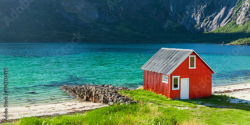 Fjord in Lofoten in Norway