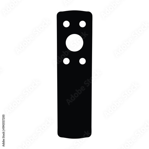 Minimalist black and white icon of a remote control device with buttons