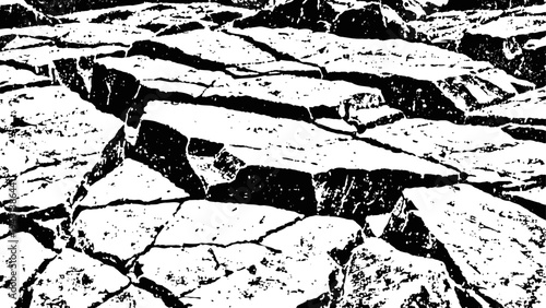 cracked dry earth with deep fissures in arid landscape under sunlight