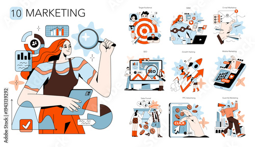Diverse Marketing Strategies Vector Illustration