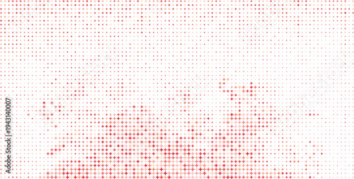 Red Plus Sign Pattern Fading Dot Background, Red Cross Shape Abstract Halftone Texture
