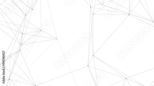 tech network connection and data technology concept digital science and modern technology plexus particles slowly moving on a white background.