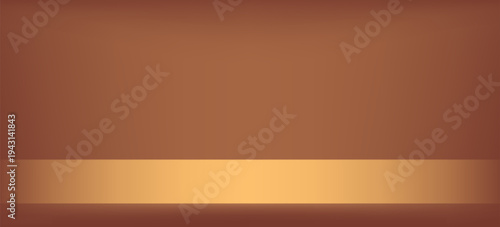 Brown studio room background. Brown empty room. Use for product display presentation, cosmetic display mockup, showcase, media banner, etc. Vector illustration.