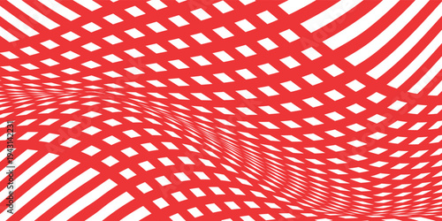 Christmas candy swirl background. Christmas candycane radial pattern with red stripes. Xmas swirl lollipop vortex texture.