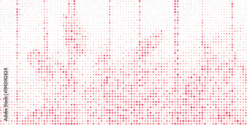 Pink Red Plus Sign Halftone Pattern Vertical Streak Background, Pink Red Plus Symbol Abstract Halftone Texture