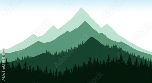 Mountain Range with Forest Landscape.