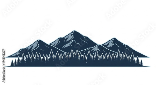 Mountain Range Silhouette Illustration Design.