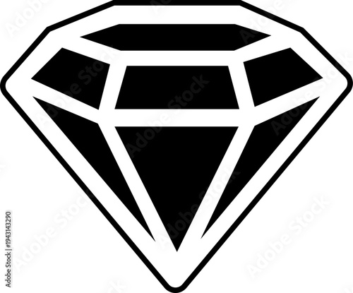 Diamond icons in outline and solid black, symbolizing luxury and value. Diamond Icons set. Diamonds collection. Flat and line style icon. - stock vector. isolated on transparent background