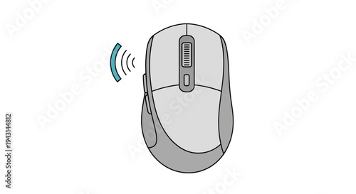 Wireless Computer Mouse Illustration Design.