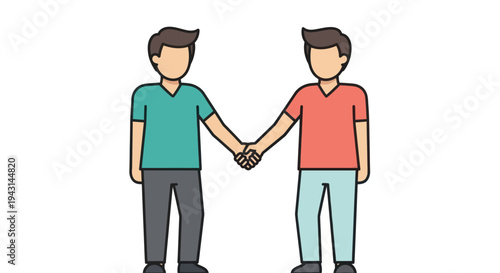 Two Men Shaking Hands Illustration.