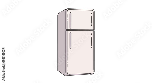 White Two Door Refrigerator Appliance Illustration.