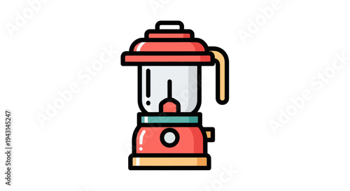 Vintage Red Camping Lantern with Handle.