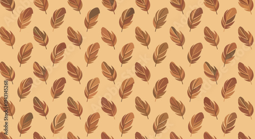 Coffee Beans Pattern on Beige Background.