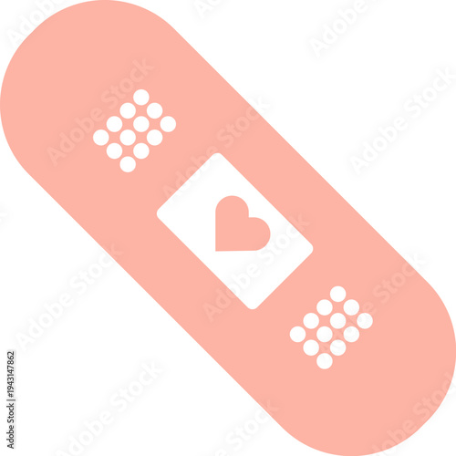 cute adhesive plaster with heart symbol