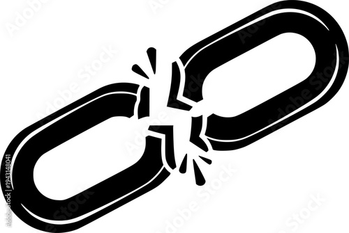 Broken Chain Link Symbolizing Failure, Weakness, or Separation
