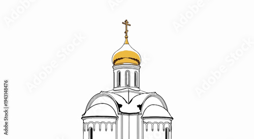 Ornate domed structure with a golden top and cross