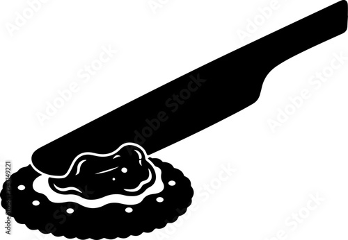 Knife Spreading Jam on Cracker Vector art