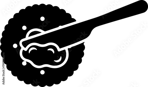 Knife Spreading Jam on Cracker Vector art