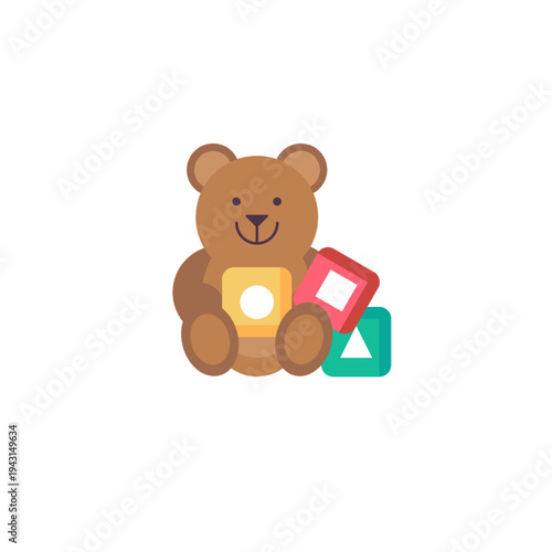 Baby toy icon for infant playtime and childhood entertainment concept.