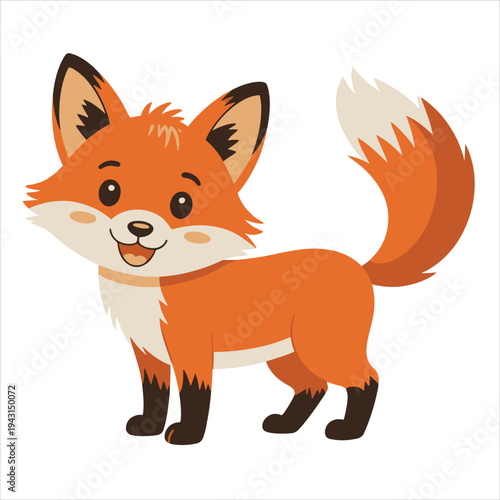 Vector cartoon fox character, illustration
