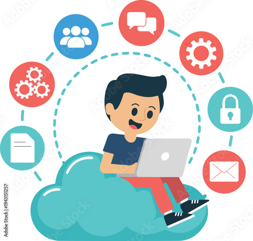 Cloud Computing Services Network Illustration