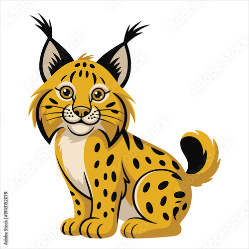 Vector cartoon lynx illustration