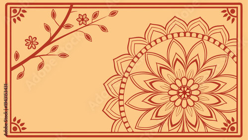 Vintage botanical illustration of a chrysanthemum flower with leaves