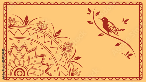 Delicate cherry blossom branch with pink flowers and buds