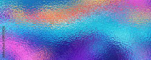 3d glass abstract wave. Gradient background with liquid flow ribbon form. Hologram blue pink curve element iridescent effect. Vector illustration for abstract music poster, futuristic tech template