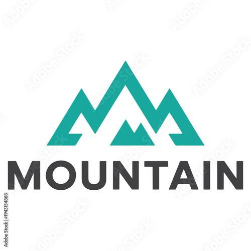 Mountain-themed logo with stylized mountain peaks and brand name