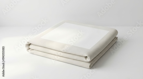 Minimalist pillow mockup with blank smooth white fabric