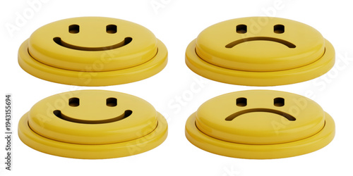 Four smiling yellow pancakes with faces drawn on them arranged in a square formation Vector