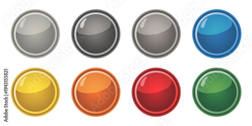 A collection of twelve colorful circular objects arranged in a grid pattern Vector