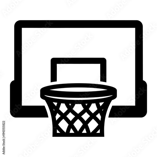 Basketball hoop and backboard icon representing sports, competition, and achieving goals