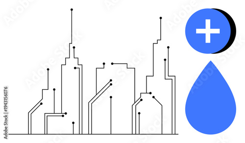 Smart city concept. Smart city combined with digital technology s innovation, connectivity, and sustainability. Smart city visuals highlight future urban development. For technology, healthcare