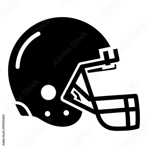 American football helmet icon silhouette representing sports competition, safety, and athletic teamwork.