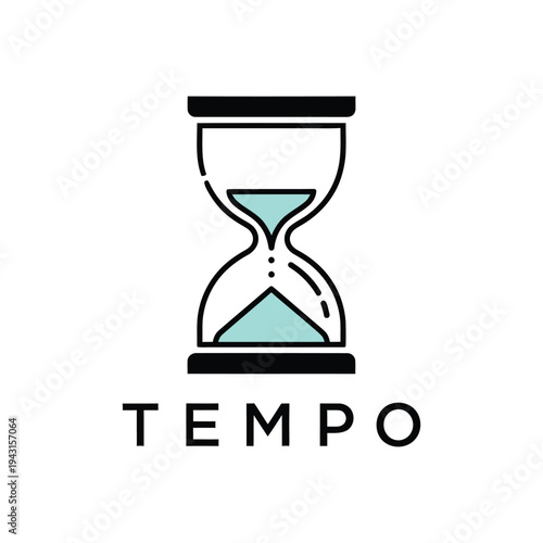 Hourglass icon with flowing sand symbol.