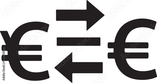 Yen and Euro currency exchange arrows symbol yen symbol euro symbol money transfer de