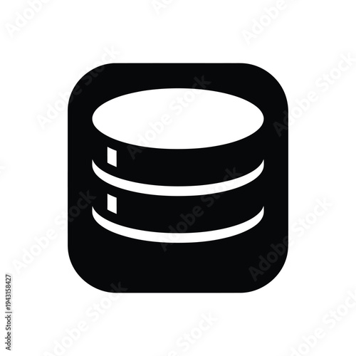 Database Icon Representing Data Storage Stack.