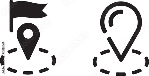 Navigation related line icon set. Location and direction linear icons. Destination outline vector signs and symbols.