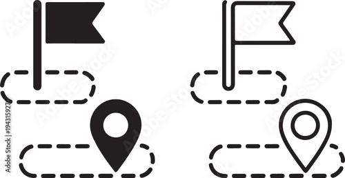 Set of line icons related to navigation. Outline icons collection.