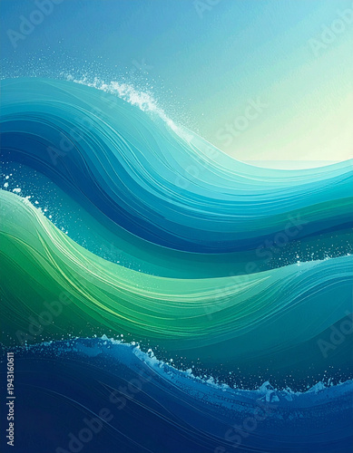 Tranquil ocean-inspired blue and green gradient texture with a subtle grain, excellent for serene wellness brand visuals.