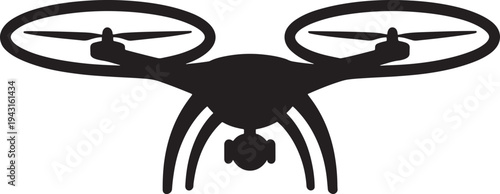 Drone with propellers flying in air