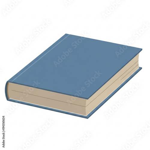 Blue Hardcover Book with Beige Pages.