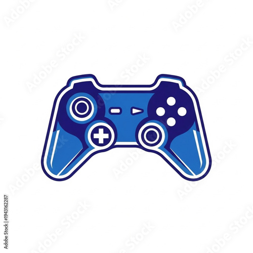 Blue Video Game Controller Illustration Design.