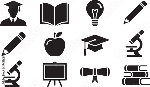 Black and white representing education and learning concepts book