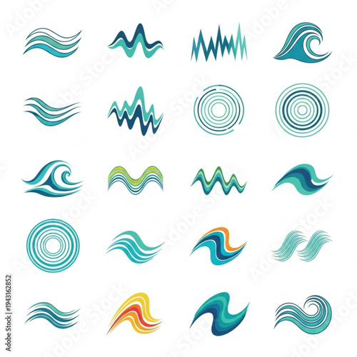 Abstract Waveforms and Swirling Patterns Collection.